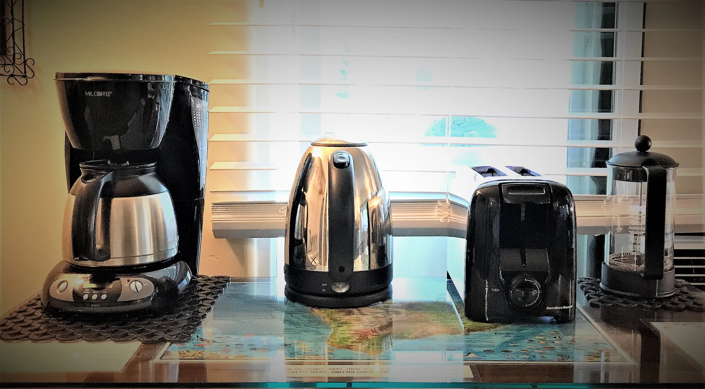 Shared kitchenette at Island Goodes